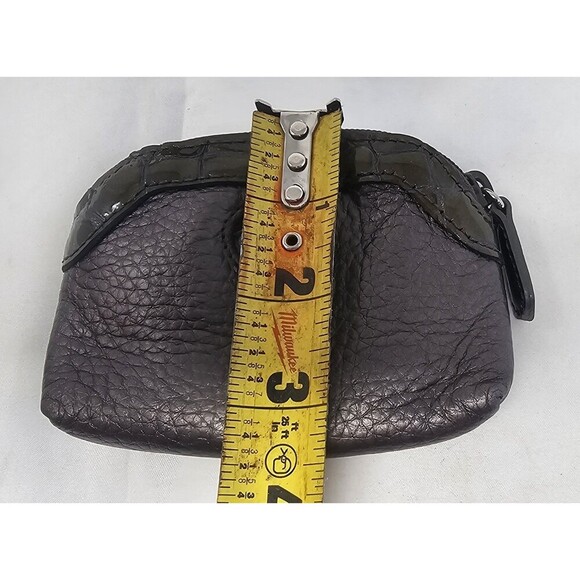 Brighton Heart Change Coin Holder Silver Metallic Pebbled Leather 4.5"x3.5" - Picture 12 of 12